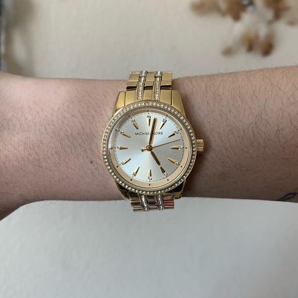 Michael Kors Womens Mini Ritz Goldtone 